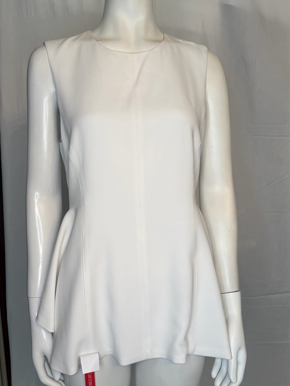 Theory White Sleeveless Peplum Top